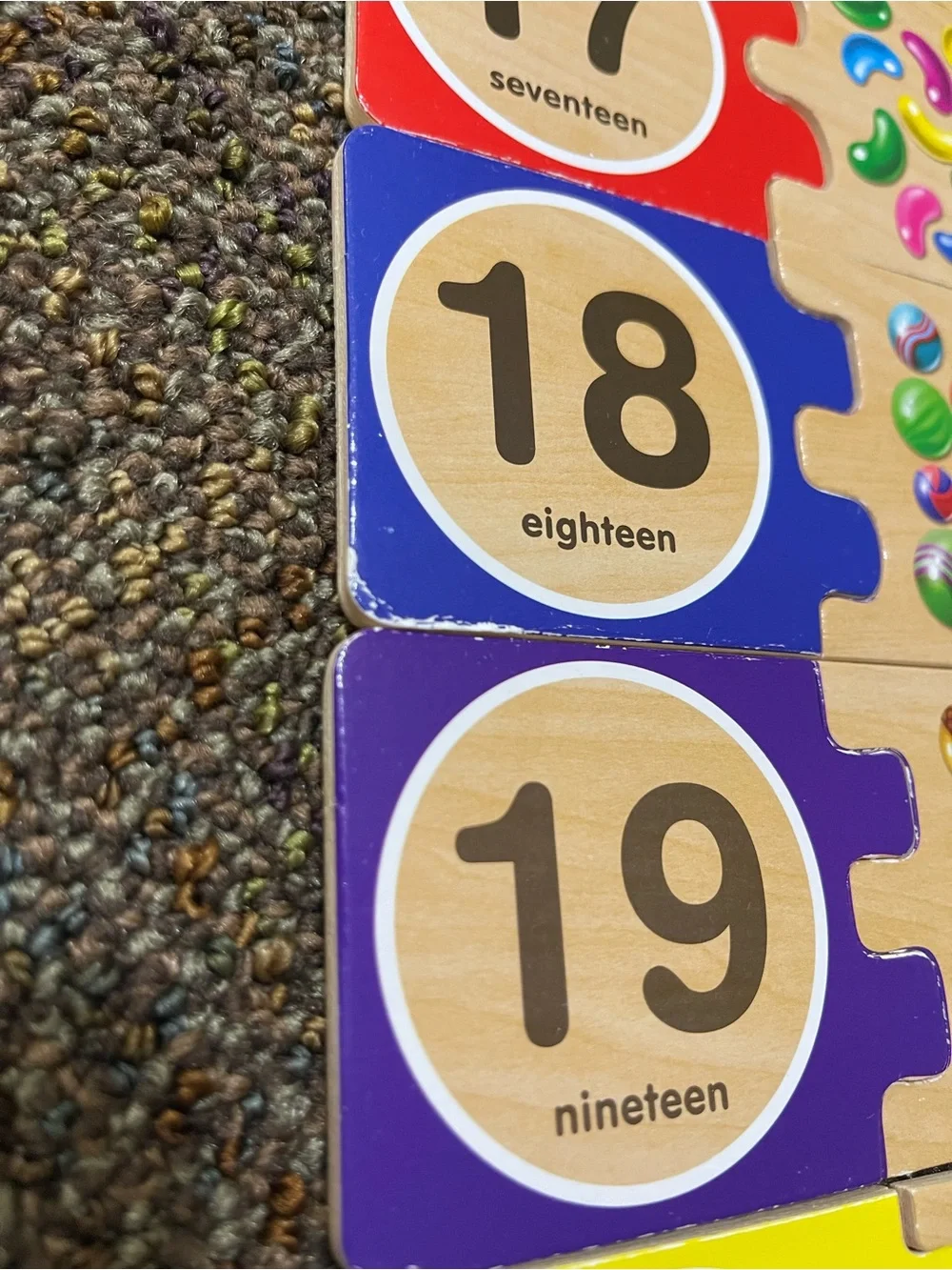 Melissa & Doug self-correcting wooden number puzzle with box and plexiglass lid